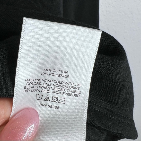 Express Sweater Women Large Mock Neck Fleece Black Crop Long Sleeve GG - Picture 4 of 9